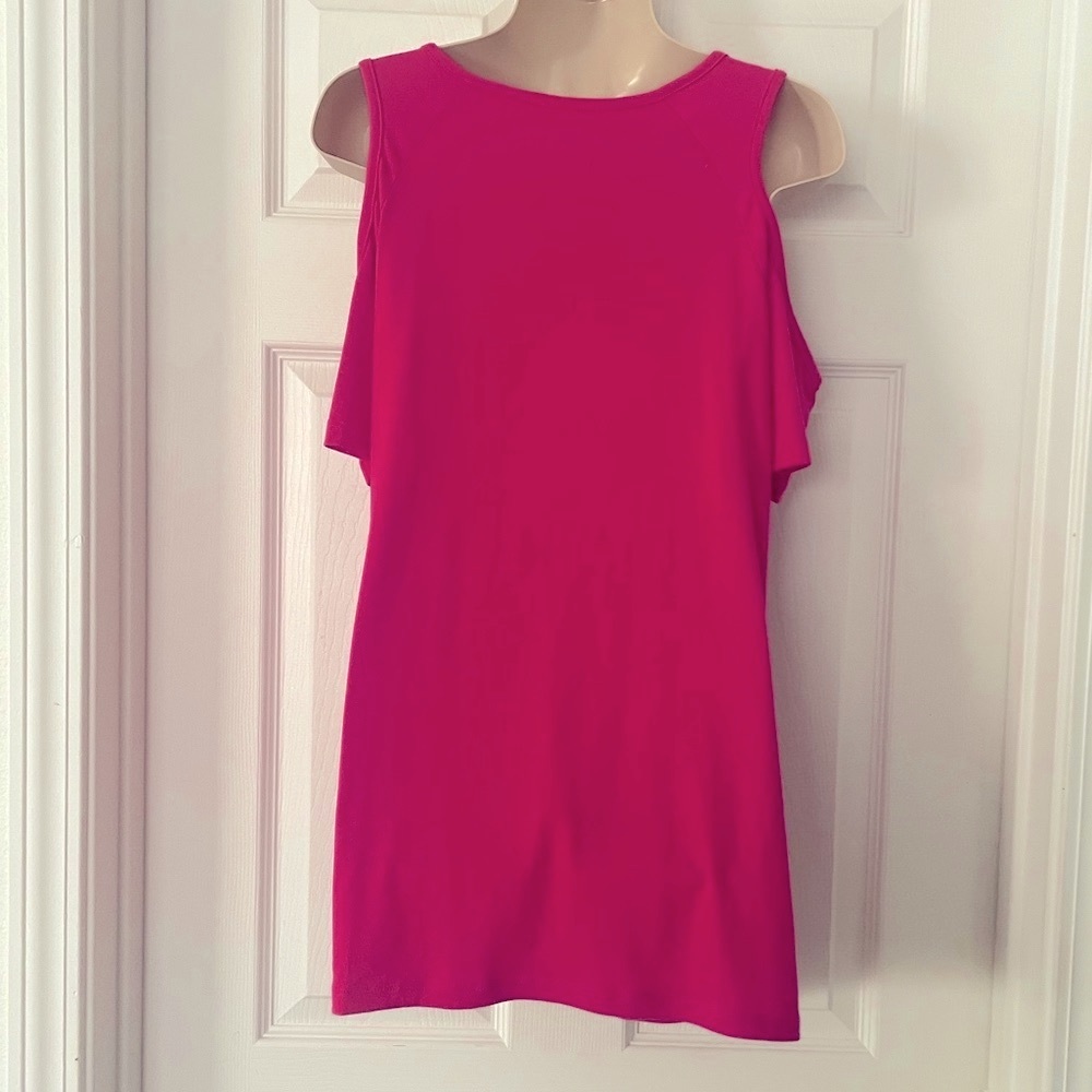 Women's Pink Cold Shoulder Top - Picture 2 of 2